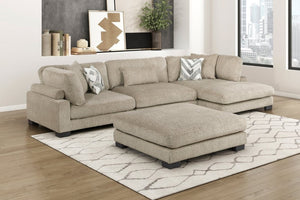 English Elm Contemporary Brown Microfiber Modular Ottoman Plush Foam Seating for Living Room B011P541121