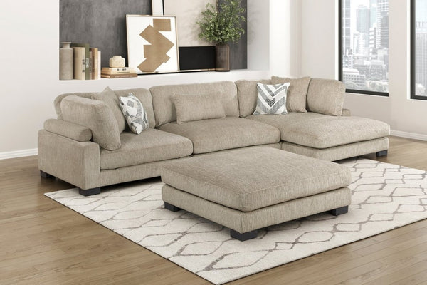 English Elm Contemporary Brown Microfiber Modular Ottoman Plush Foam Seating for Living Room B011P541121