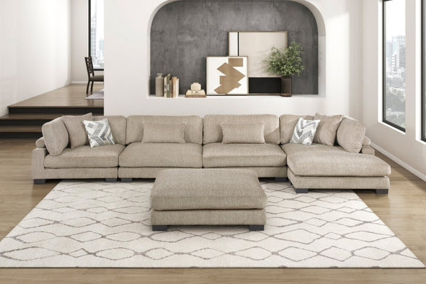 English Elm Contemporary Brown Microfiber Modular Ottoman Plush Foam Seating for Living Room B011P541121