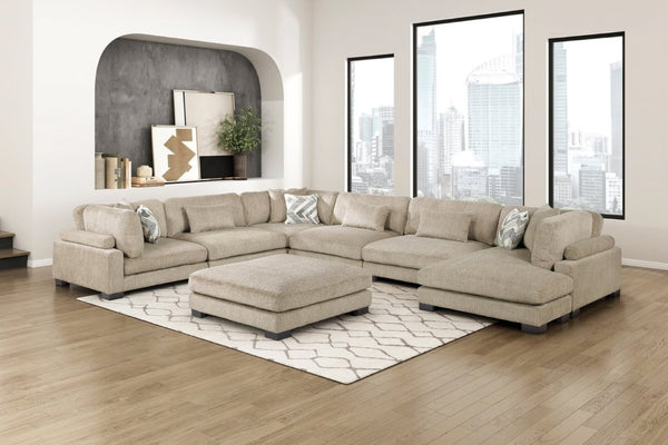 English Elm Contemporary Brown Microfiber Modular Ottoman Plush Foam Seating for Living Room B011P541121