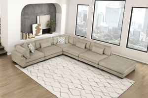 English Elm Contemporary Brown Microfiber Modular Ottoman Plush Foam Seating for Living Room B011P541121
