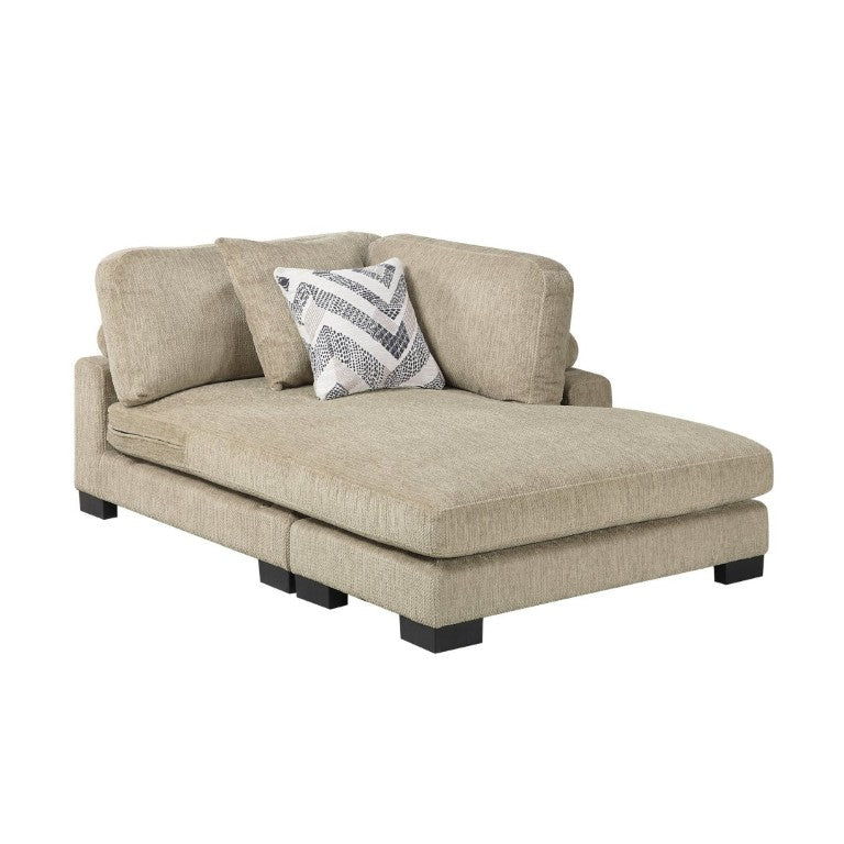 English Elm Contemporary Brown Microfiber Chaise Lounge with Reversible Cushions and Solid Wood Frame B011P541122