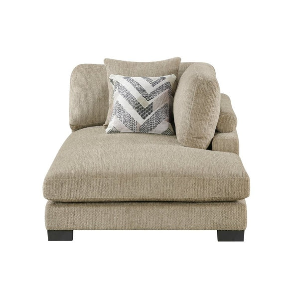 English Elm Contemporary Brown Microfiber Chaise Lounge with Reversible Cushions and Solid Wood Frame B011P541122