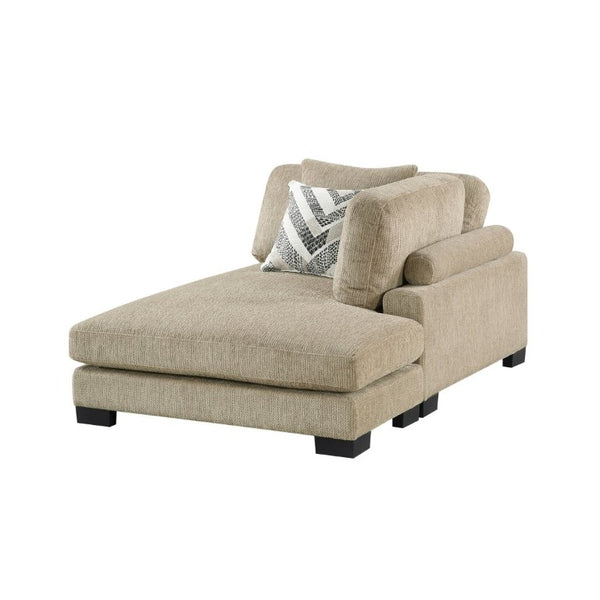 English Elm Contemporary Brown Microfiber Chaise Lounge with Reversible Cushions and Solid Wood Frame B011P541122