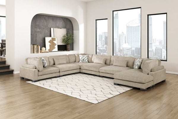 English Elm Contemporary Brown Microfiber Chaise Lounge with Reversible Cushions and Solid Wood Frame B011P541122