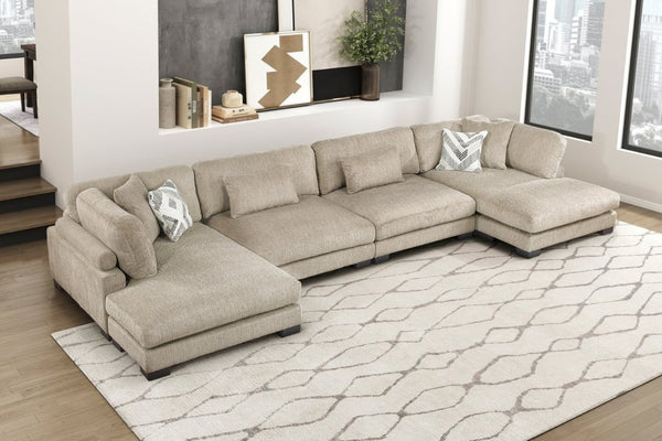 English Elm Contemporary Brown Microfiber Chaise Lounge with Reversible Cushions and Solid Wood Frame B011P541122