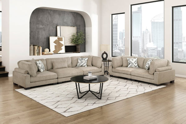 English Elm Contemporary Modular Armless Chair Brown Microfiber Sectional Seating with Pocket Coil Support B011P541124