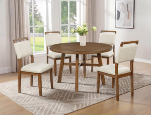 English Elm 2Pc Fabric Upholstered Dining Side Chairs Solid Wood Frame Contemporary Neutral Set B011P541599