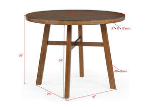English Elm 1Pc Round Counter Height Dining Table Rich Brown Wood Warm Kitchen Bar Seating B011P541600