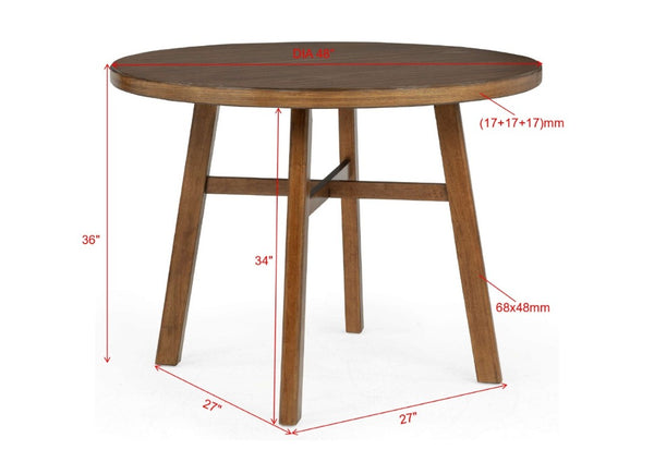 English Elm 1Pc Round Counter Height Dining Table Rich Brown Wood Warm Kitchen Bar Seating B011P541600