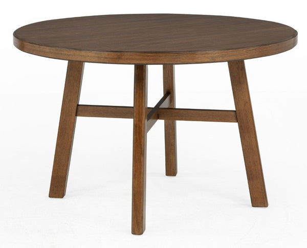 English Elm 1Pc Round 48 Inch Warm Brown Wood Dining Table Seats Four for Modern Homes B011P541601