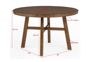 English Elm 1Pc Round 48 Inch Warm Brown Wood Dining Table Seats Four for Modern Homes B011P541601