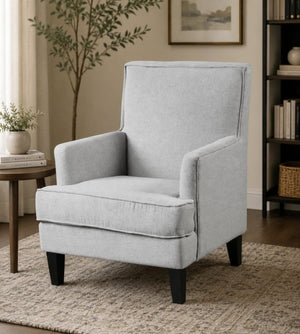 English Elm Transitional Linen Blend Armchair with Nailhead Trim for Living Room or Bedroom B011P545310