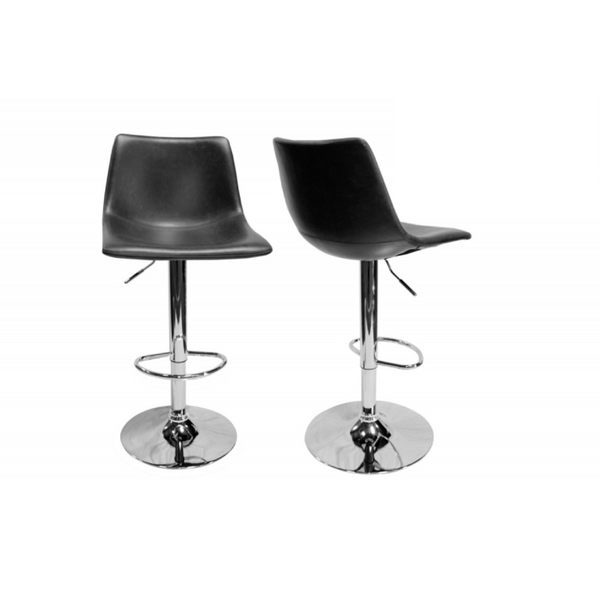 English Elm Faux Leather Swivel Barstools Set of Two Adjustable Chrome Base Counter Seating B011P545313