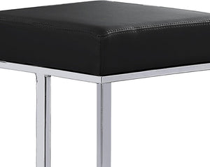 English Elm 25 in Backless Faux Leather Counter Stools Foam Padded Silver Pedestal Base Set of 2 B011P545314