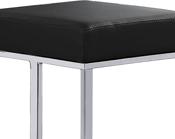 English Elm 25 in Backless Faux Leather Counter Stools Foam Padded Silver Pedestal Base Set of 2 B011P545314