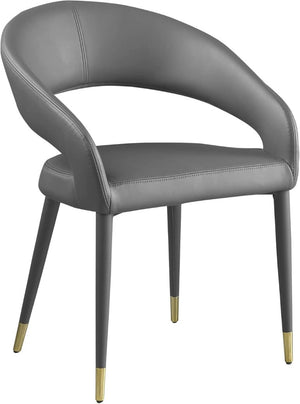 English Elm Modern Faux Leather Dining Chair Set with Gold Tipped Wood Legs for Glam Decor B011P545317