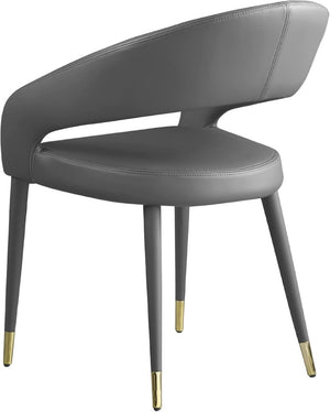 English Elm Modern Faux Leather Dining Chair Set with Gold Tipped Wood Legs for Glam Decor B011P545317