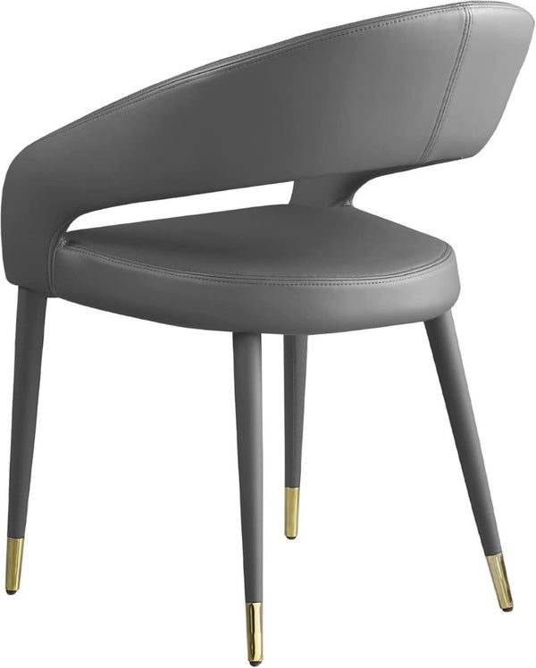 English Elm Modern Faux Leather Dining Chair Set with Gold Tipped Wood Legs for Glam Decor B011P545317