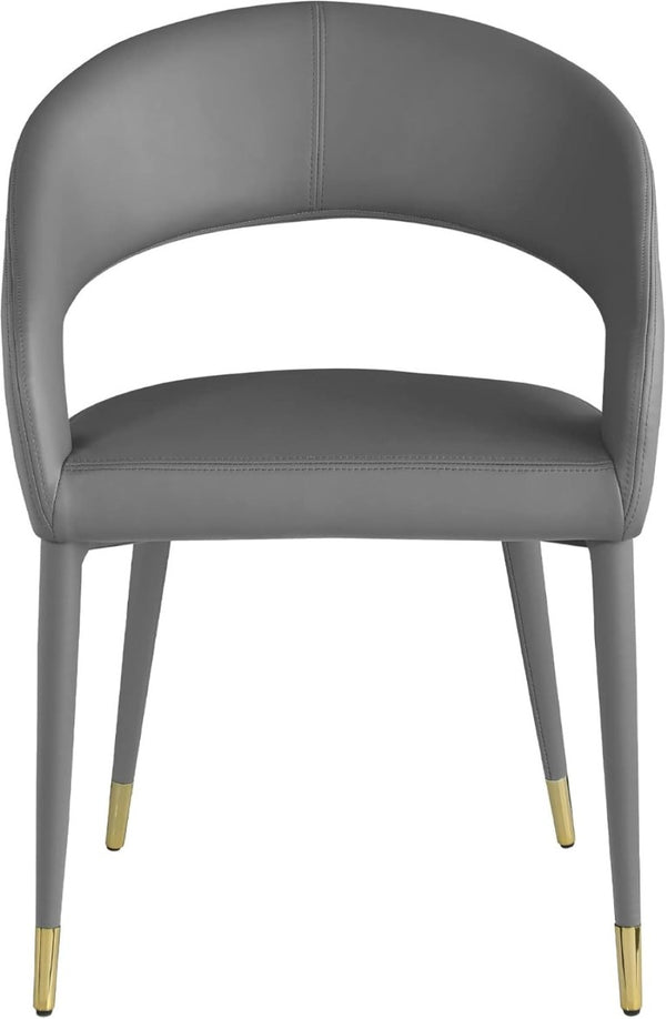 English Elm Modern Faux Leather Dining Chair Set with Gold Tipped Wood Legs for Glam Decor B011P545317