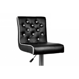 English Elm Faux Leather Crystal Tufted Swivel Barstools Set of 2 with Adjustable Chrome Pedestal Black B011P546516