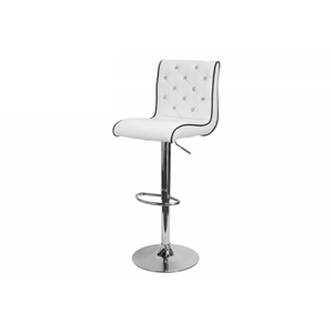 English Elm Faux Leather Crystal Tufted Swivel Barstools Set of 2 with Adjustable Chrome Pedestal White B011P546517