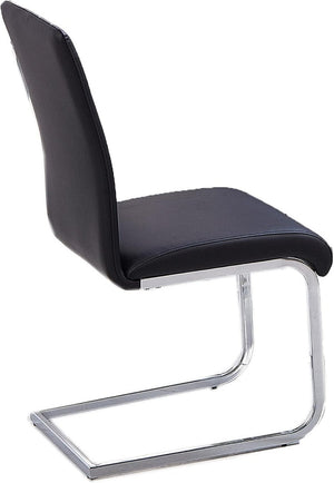 English Elm Faux Leather Parsons Dining Chairs with Polished Steel Frame for Modern Rooms Black/Silver B011P547207