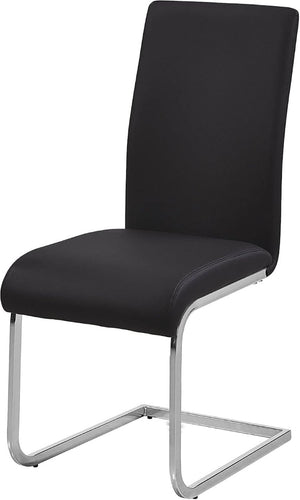 English Elm Faux Leather Parsons Dining Chairs with Polished Steel Frame for Modern Rooms Black/Silver B011P547207