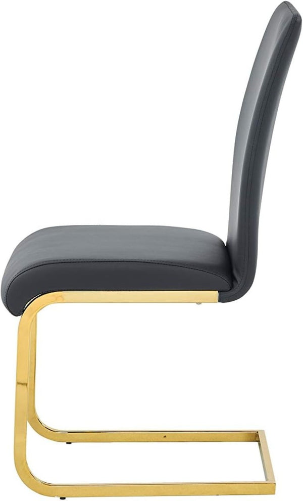 English Elm Faux Leather Parsons Dining Chairs with Gold Stainless Frame for Glam Modern Rooms Black/Gold B011P547213