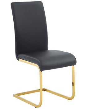 English Elm Faux Leather Parsons Dining Chairs with Gold Stainless Frame for Glam Modern Rooms Black/Gold B011P547213