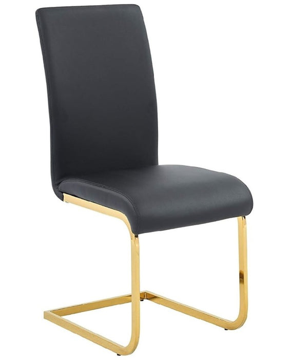 English Elm Faux Leather Parsons Dining Chairs with Gold Stainless Frame for Glam Modern Rooms Black/Gold B011P547213