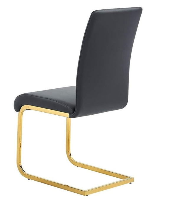 English Elm Faux Leather Parsons Dining Chairs with Gold Stainless Frame for Glam Modern Rooms Black/Gold B011P547213