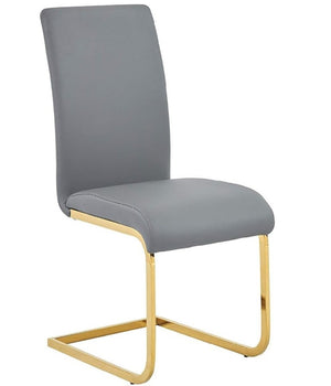 English Elm Faux Leather Parsons Dining Chairs with Gold Stainless Frame for Glam Modern Rooms Gray/Gold B011P547220