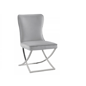 English Elm Modern Tufted Velvet Dining Chairs Set of Two with Glam Silver Leg Finish B011P547232