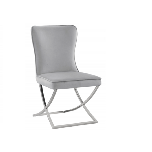 English Elm Modern Tufted Velvet Dining Chairs Set of Two with Glam Silver Leg Finish B011P547232