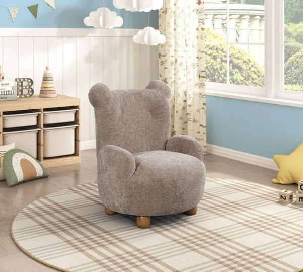 English Elm Beautiful Teddy Bear Kids Chair Chenille Upholstered Plywood Nursery Playroom Accent B011P548157