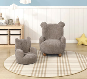 English Elm Beautiful Bear Shaped Toddler Armchair Soft Chenille Upholstery Plywood Frame Nursery Seat B011P548158