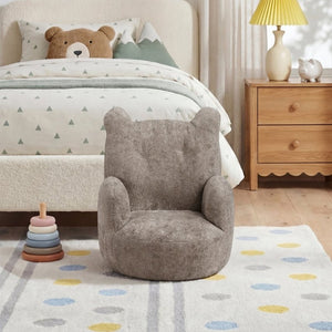 English Elm Beautiful Bear Shaped Toddler Armchair Soft Chenille Upholstery Plywood Frame Nursery Seat B011P548158