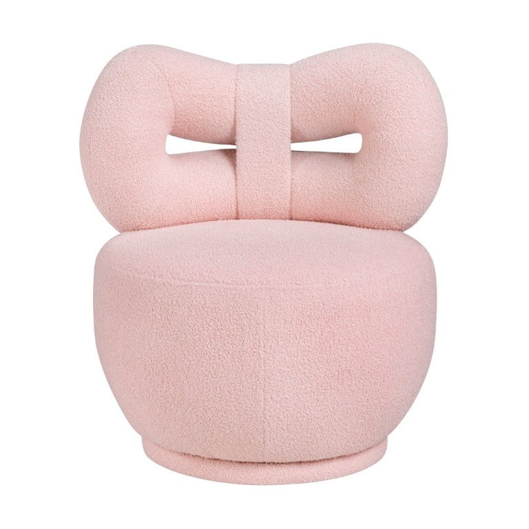 English Elm Luxury Boucle Kids Swivel Chair Bow Back Sculptural Seat for Playroom or Bedroom B011P548160