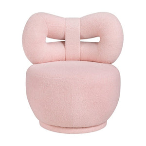 English Elm Luxury Boucle Kids Swivel Chair Bow Back Sculptural Seat for Playroom or Bedroom B011P548160