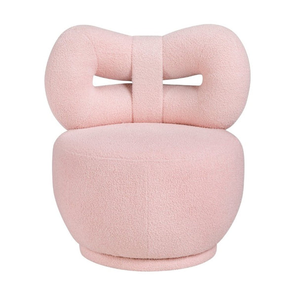 English Elm Luxury Boucle Kids Swivel Chair Bow Back Sculptural Seat for Playroom or Bedroom B011P548160