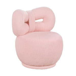 English Elm Luxury Boucle Kids Swivel Chair Bow Back Sculptural Seat for Playroom or Bedroom B011P548160