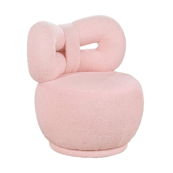 English Elm Luxury Boucle Kids Swivel Chair Bow Back Sculptural Seat for Playroom or Bedroom B011P548160