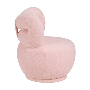 English Elm Luxury Boucle Kids Swivel Chair Bow Back Sculptural Seat for Playroom or Bedroom B011P548160