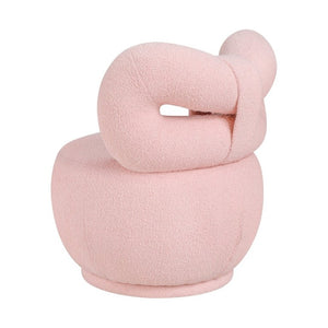 English Elm Luxury Boucle Kids Swivel Chair Bow Back Sculptural Seat for Playroom or Bedroom B011P548160
