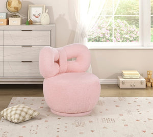 English Elm Luxury Boucle Kids Swivel Chair Bow Back Sculptural Seat for Playroom or Bedroom B011P548160
