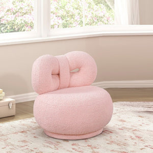 English Elm Luxury Boucle Swivel Chair for Kids Bow Back Sculptural Seat Plywood Frame Playroom B011P548162