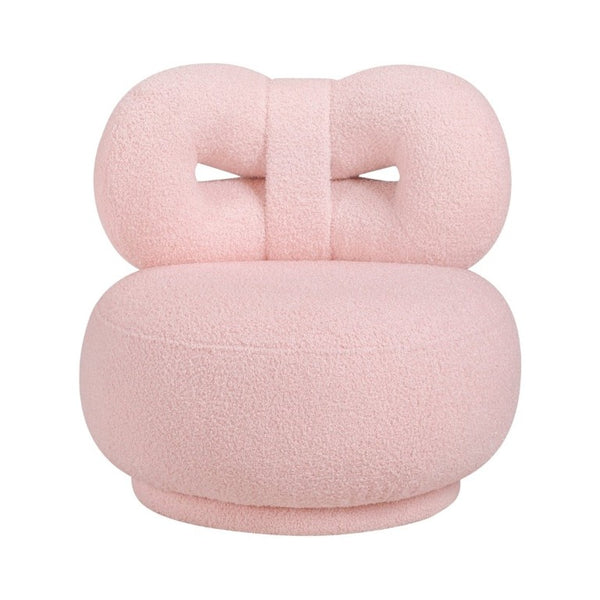 English Elm Luxury Boucle Swivel Chair for Kids Bow Back Sculptural Seat Plywood Frame Playroom B011P548162