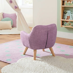 English Elm Comfortable Button Tufted Kids Armchair Plush Foam Seat Rubberwood Legs Playroom Ready B011P548186