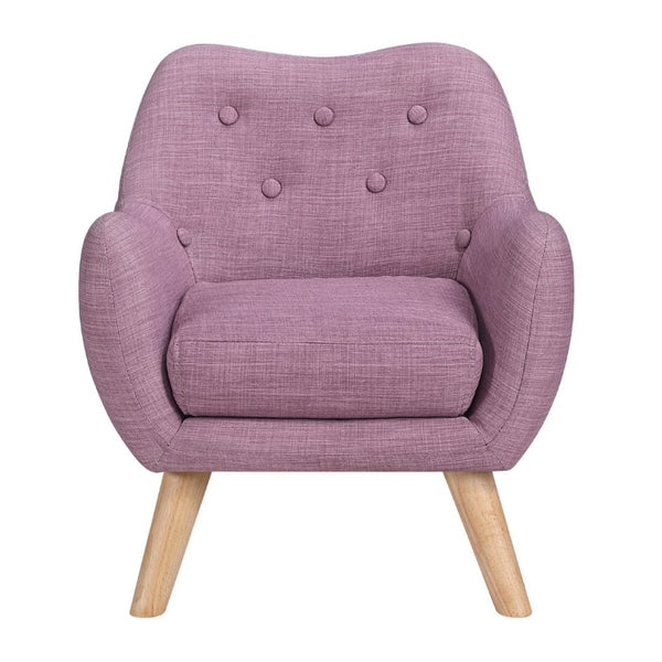 English Elm Comfortable Button Tufted Kids Armchair Plush Foam Seat Rubberwood Legs Playroom Ready B011P548186